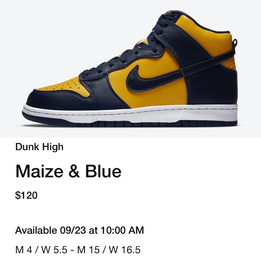 Nike Dunk High Michiganåå:registered:æ¥æ