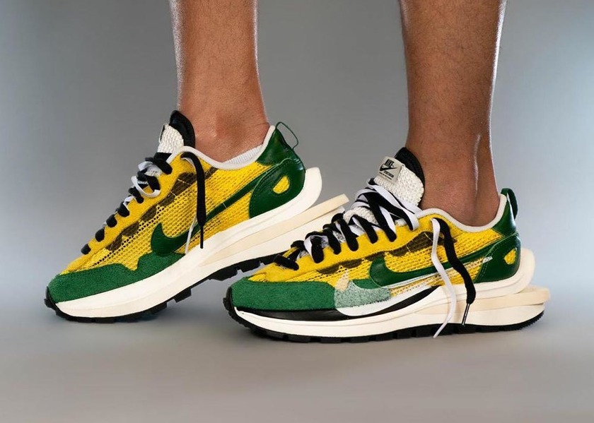 sacai Nike VaporWaffle Tour Yellow Stadium Green CV1363-700 Release Date On-Feet