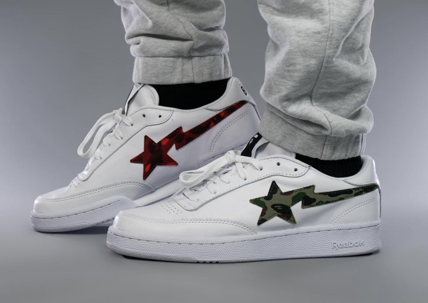 Bape Reebok Club C Bapesta FY3603 Release Date On-Feet