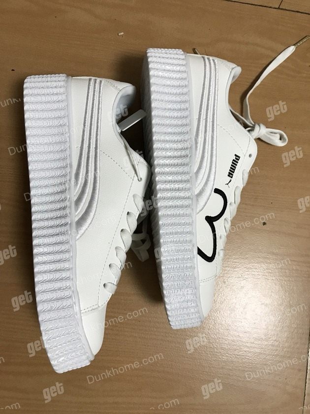 正品Puma蕾哈娜爱心刺绣小白鞋 彪马慈善女鞋