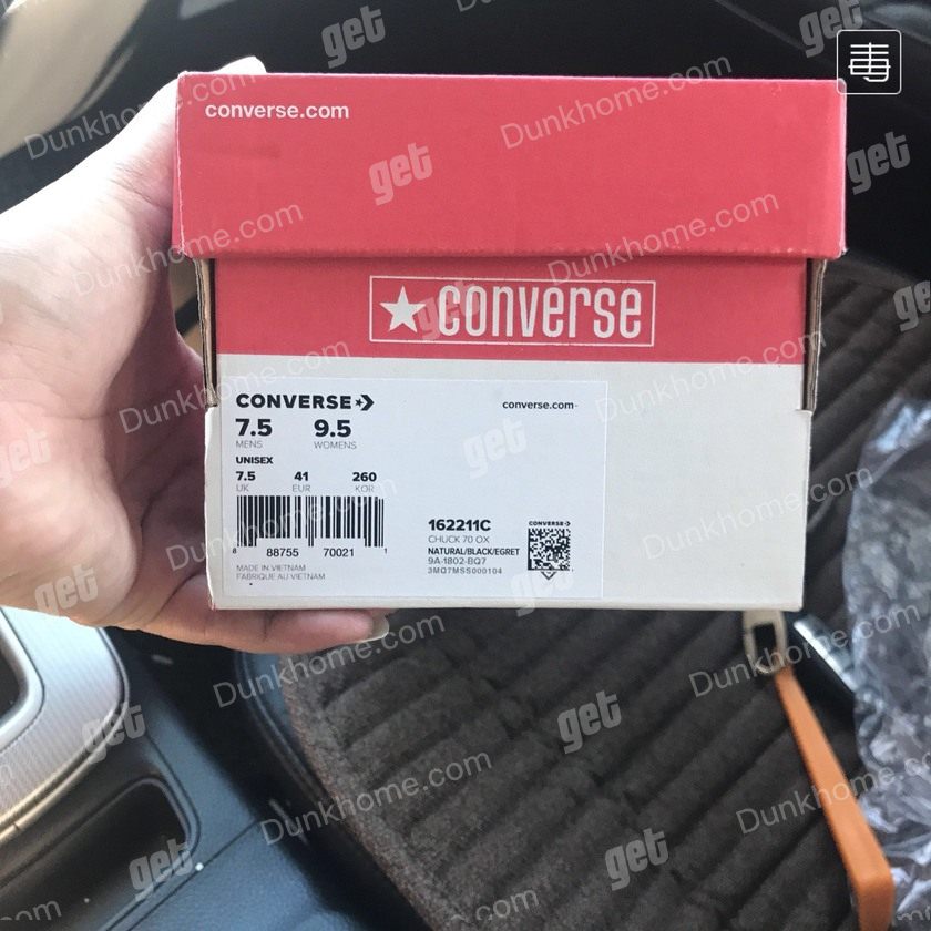 匡威1970没有鞋盒侧标，谢谢