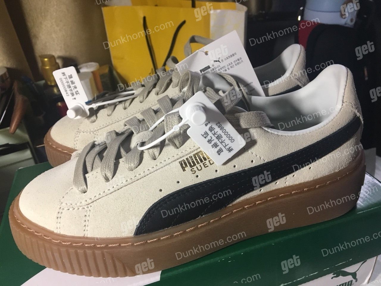 puma suede platform marron