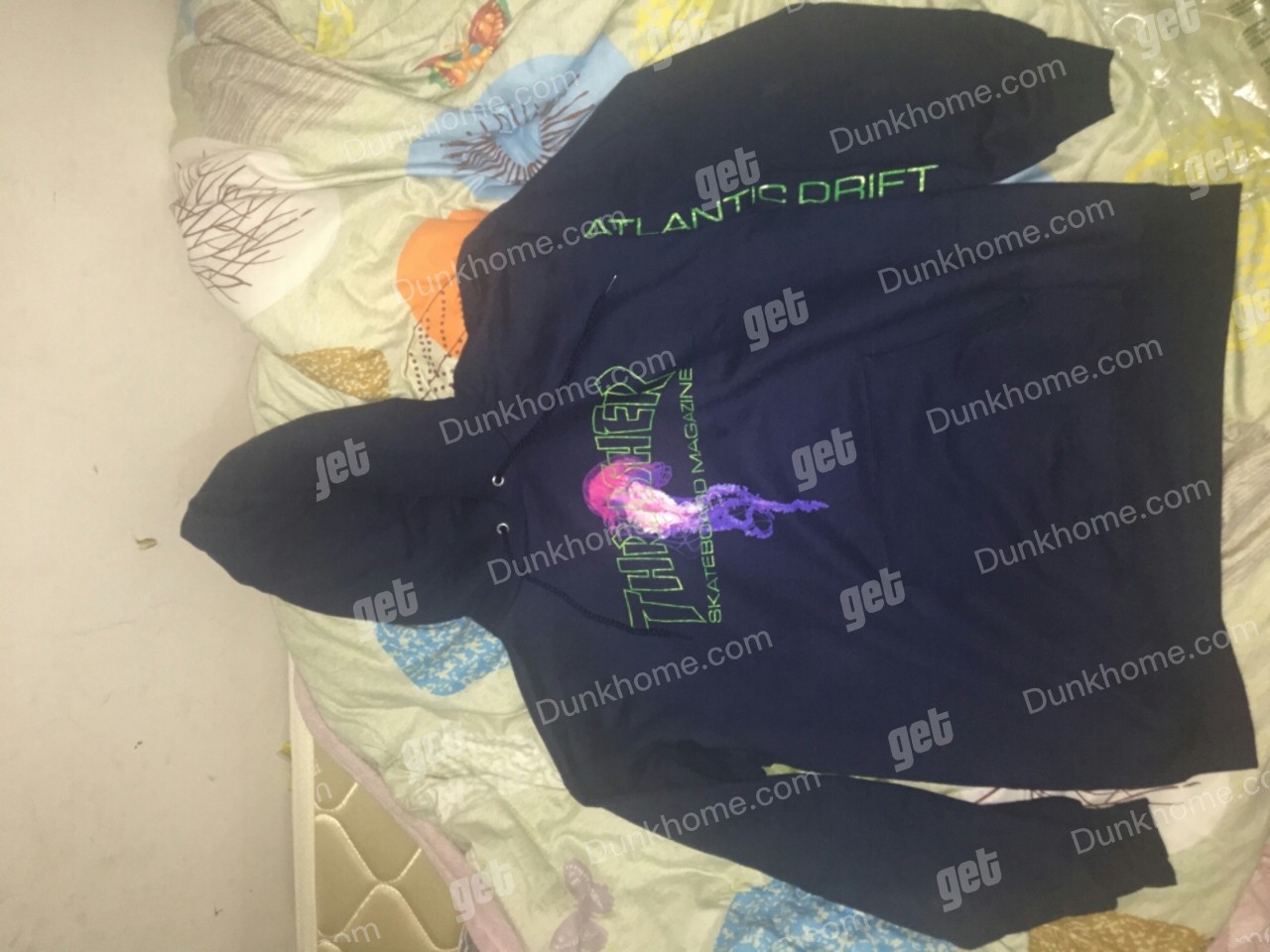 Thrasher18限定款水母火焰帽衫卫衣