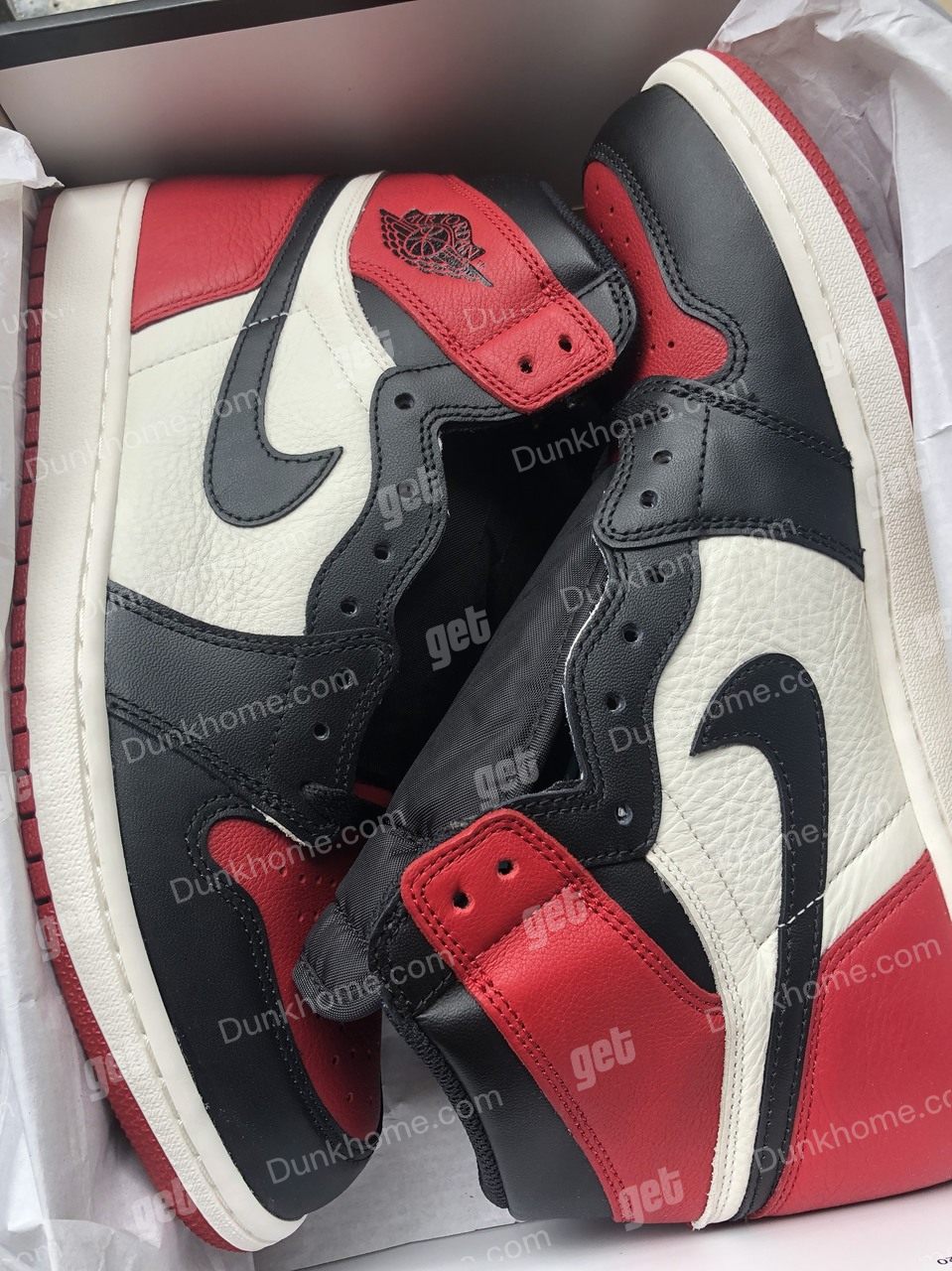 Air Jordan 1 Retro High Bred Toe AJ1 黑红脚趾