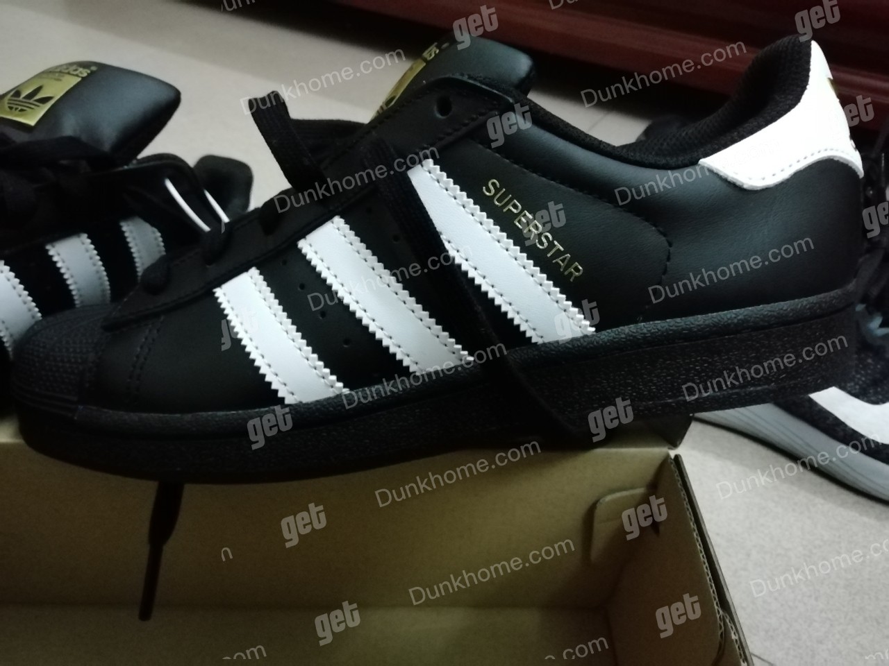 adidas superstar金标黑贝壳头 b27140