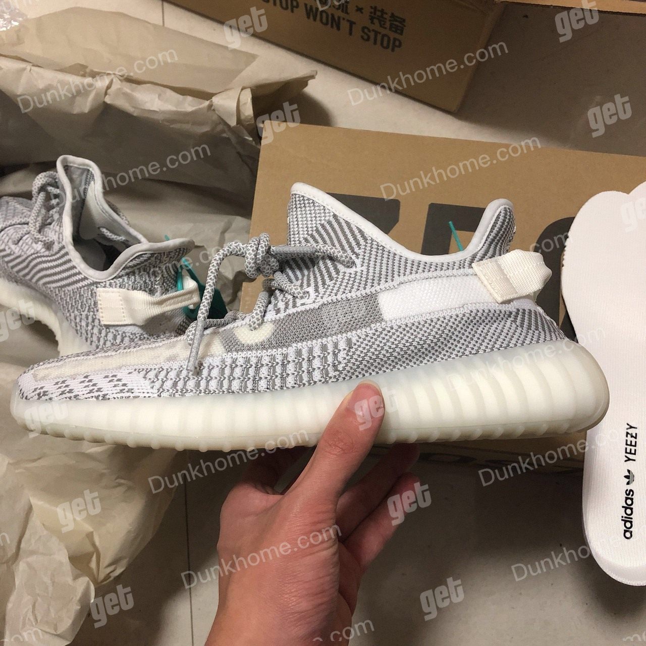 椰子350天使鞋带反光版