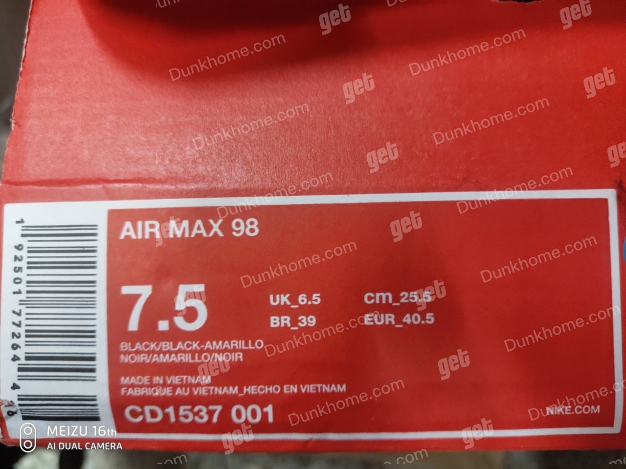 Air max98 刺绣