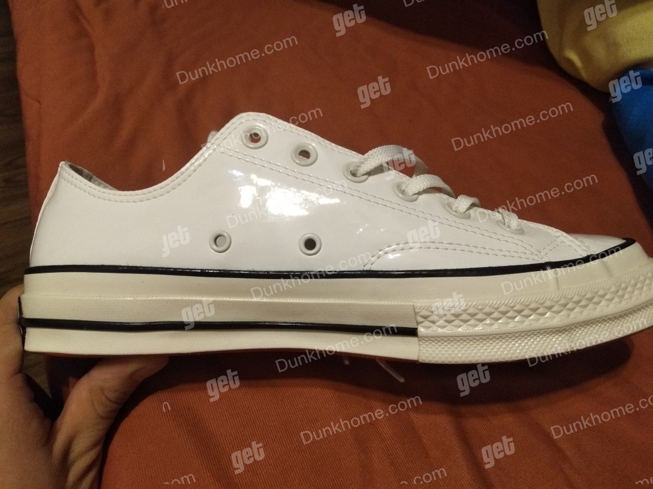 162439c匡威白色漆皮