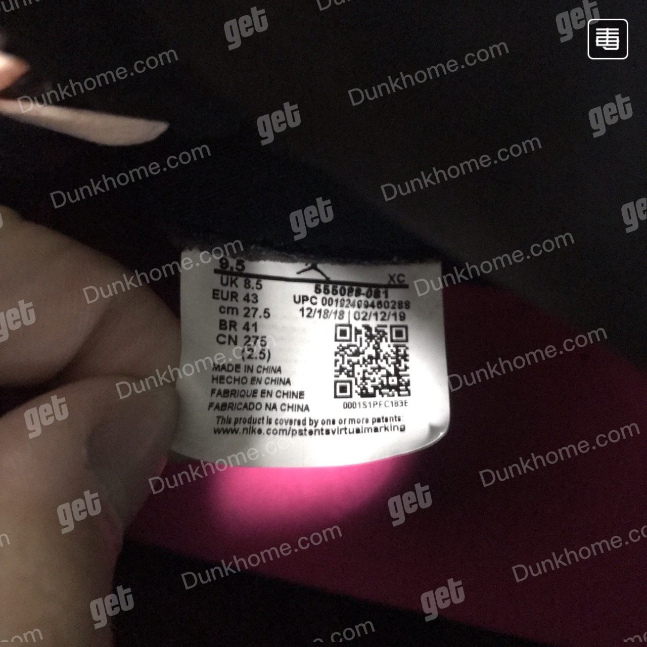 AJ1黑粉脚趾 货号是啥不明白.