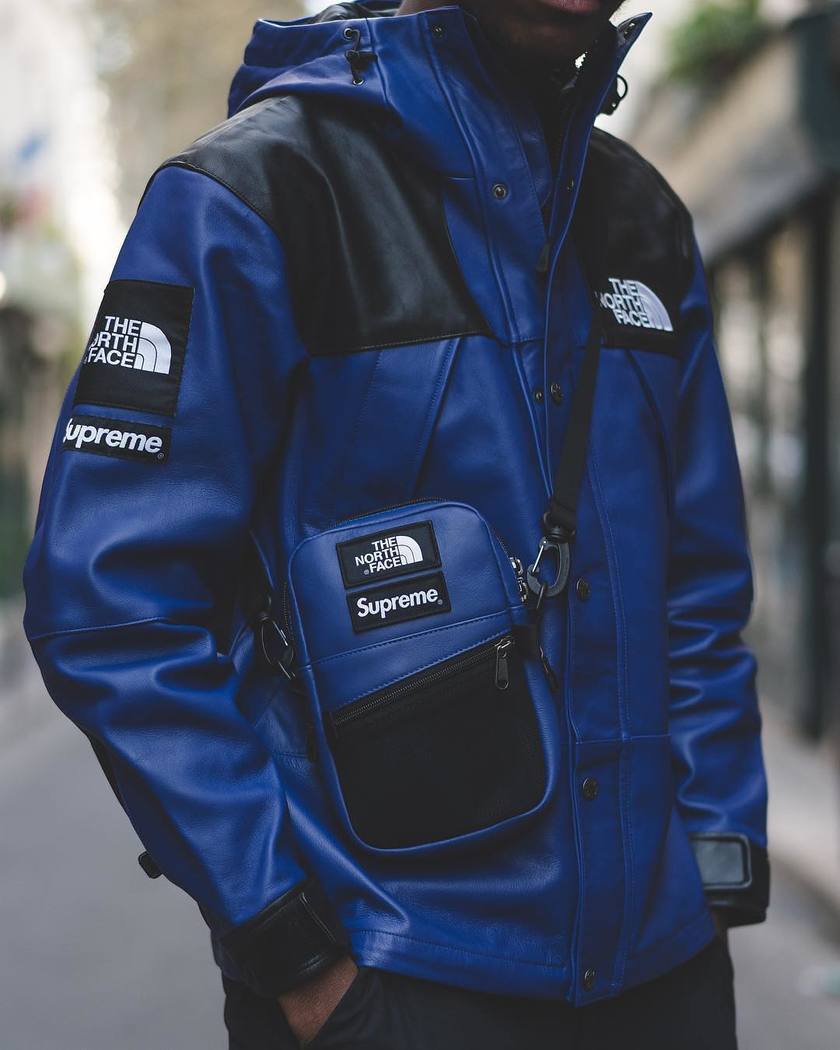 supreme x the north face 18fw 联名皮质冲锋衣