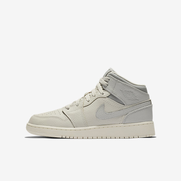 air jordan 1 mid aj1 gs中帮休闲运动鞋 银灰554725-053