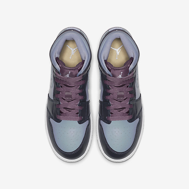 air jordan 1 aj1 mid gs 变色龙 金属变色紫 av5174-400