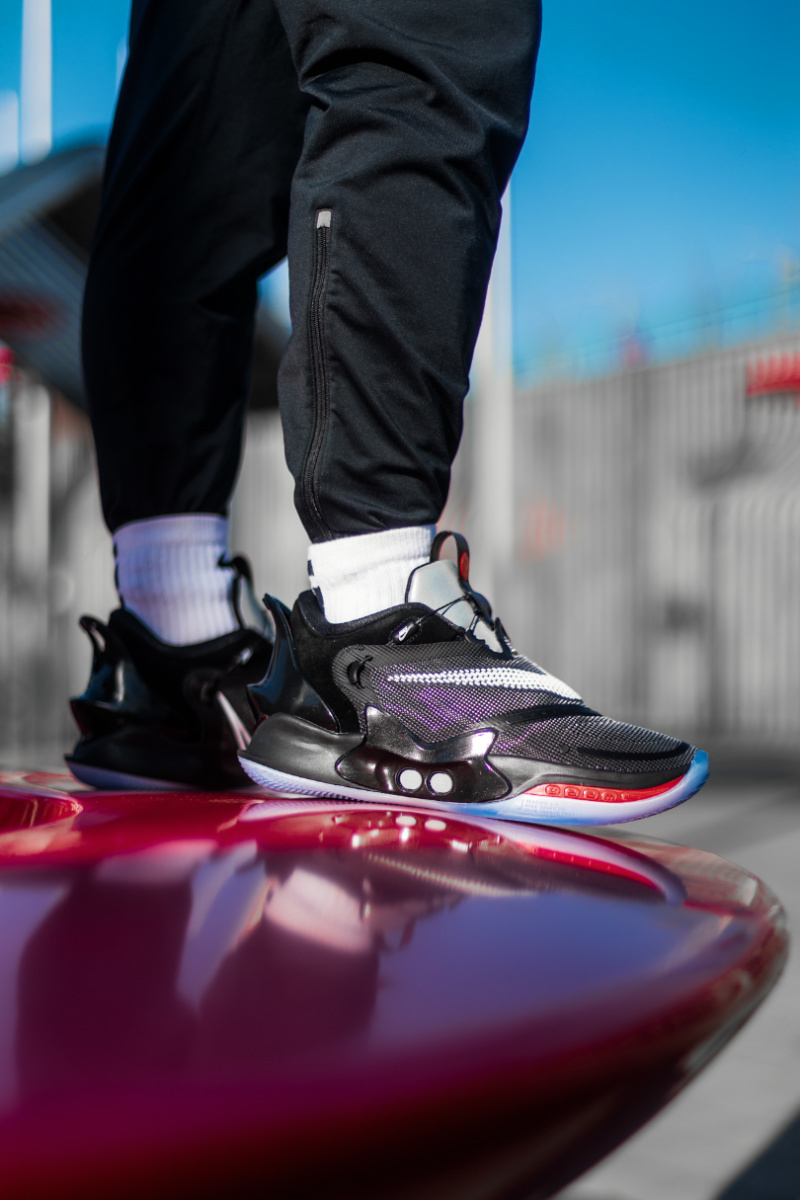 预售!nike adapt bb 2.0 自动绑带黑蓝充电篮球鞋 cv2443-001(2020.3.